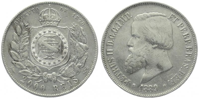 Brasilien 2000 Reis 1889